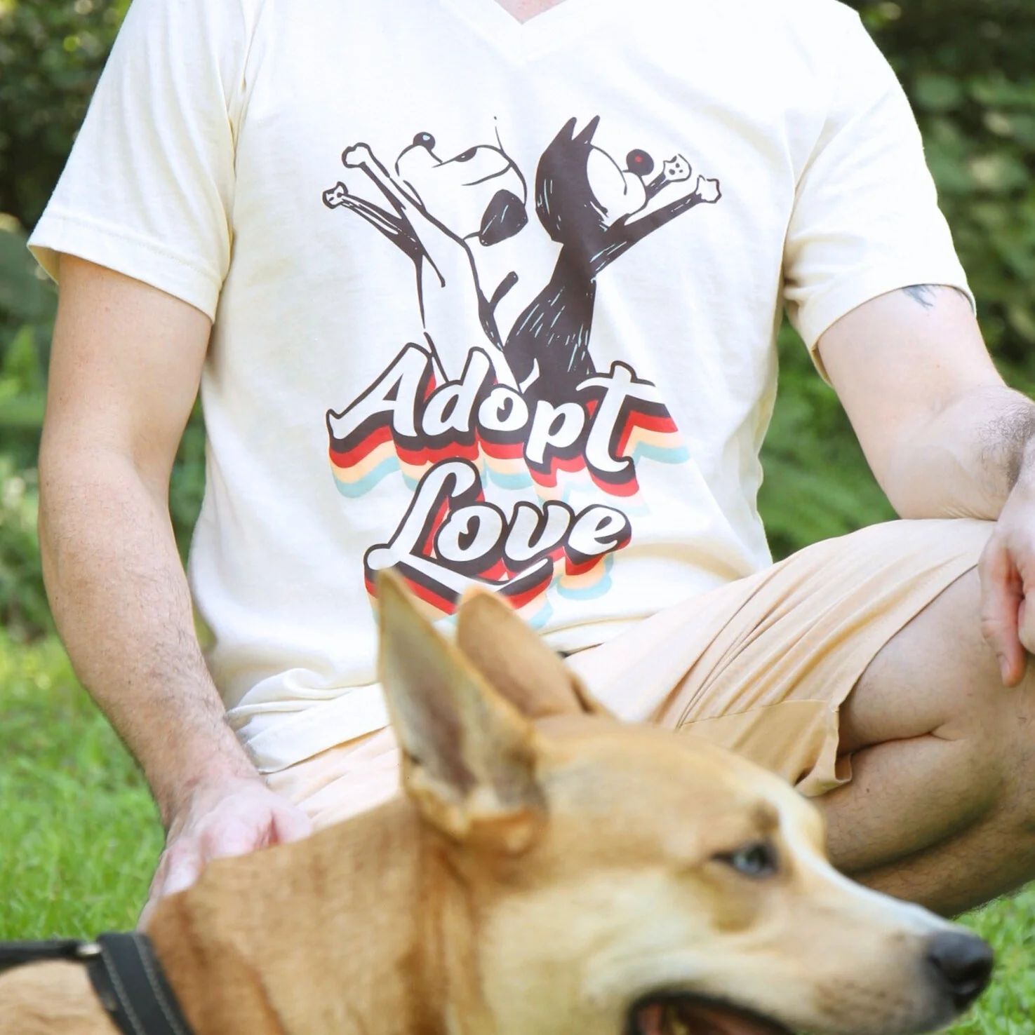 'Adopt Love' V-Neck Tee - Image 3