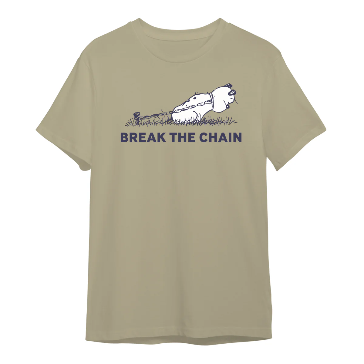 'Break the Chain' Taupe Tee - Image 3